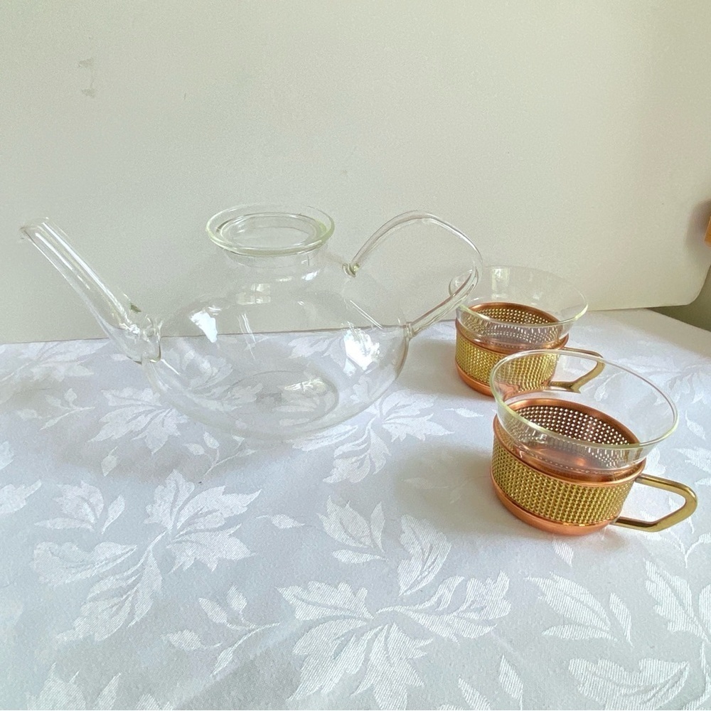 Schott & Gen Mainz Jena Glass Tea Service Heinrich Loffelhardt Bauhaus 1955